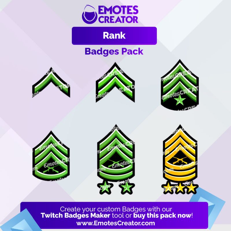 Military Ranks Twitch Badges