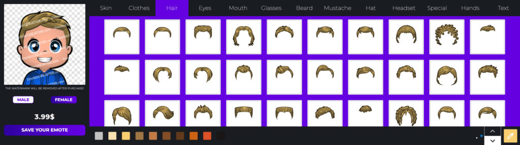 Choose Hair style Emote