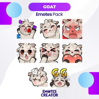 Twitch Emote Cool Goat Sus Emote / Sub Emoji 